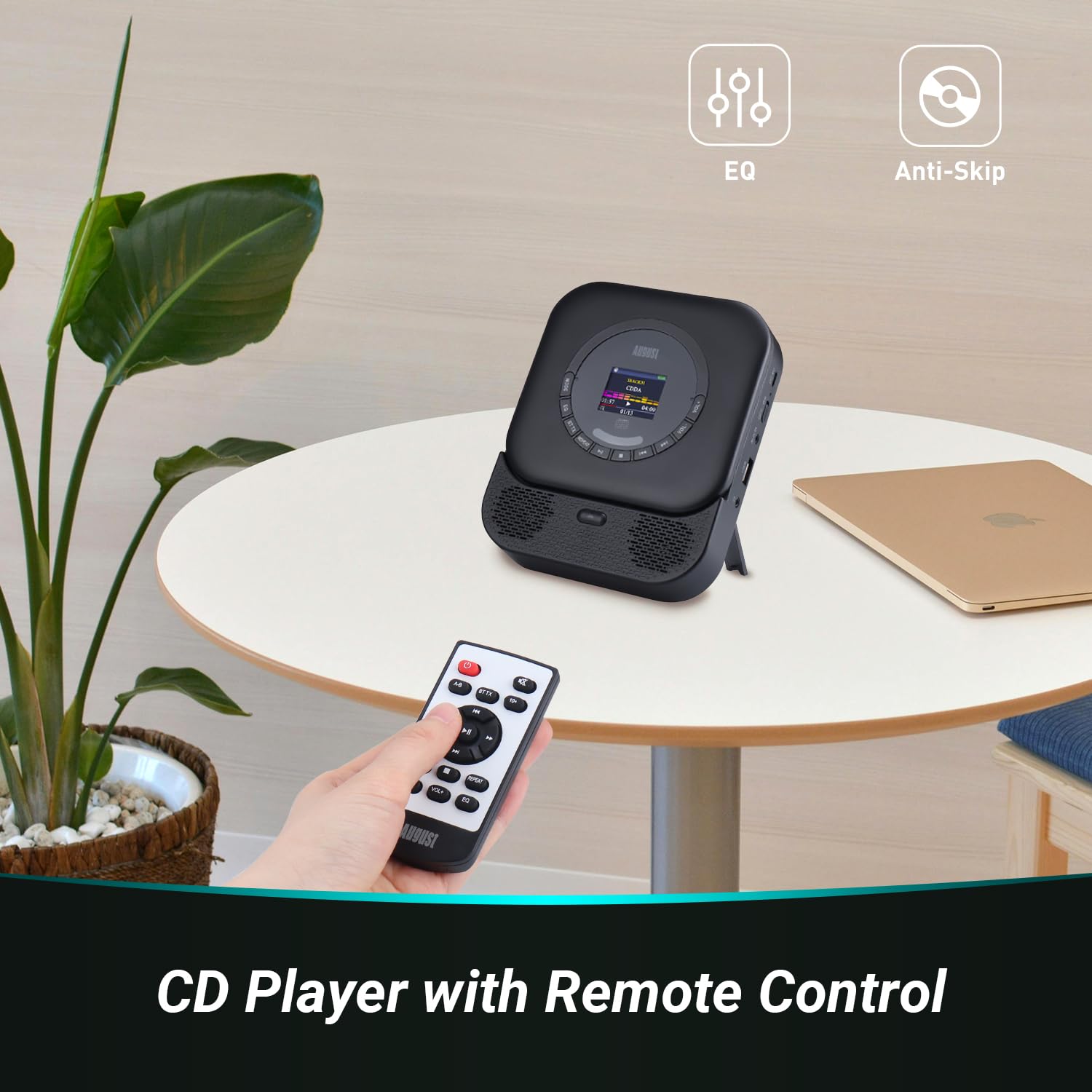 August SE15 Portable CD Player with Bluetooth 5.3 - Dettaglio