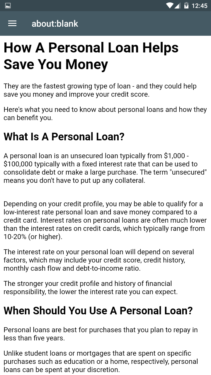 How A Personal Loan Helps Save You Money - App on Amazon Appstore