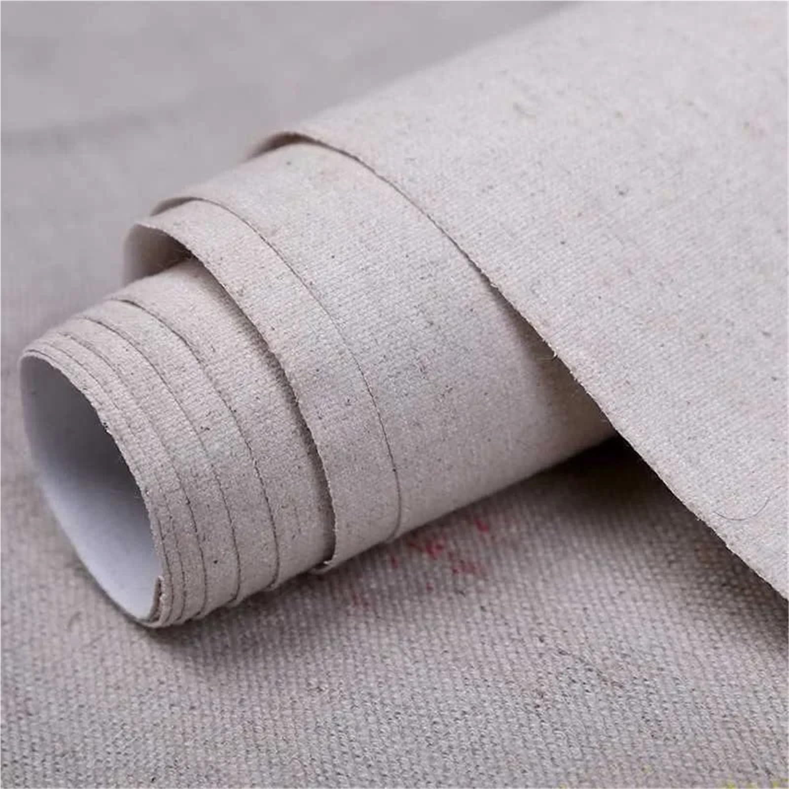 Rollo de Lienzo en Blanco Mezcla de lienzos, rollo de lino imprimado en blanco, suministros de una capa for pintar arte al óleo(Width 88cm 5M length)