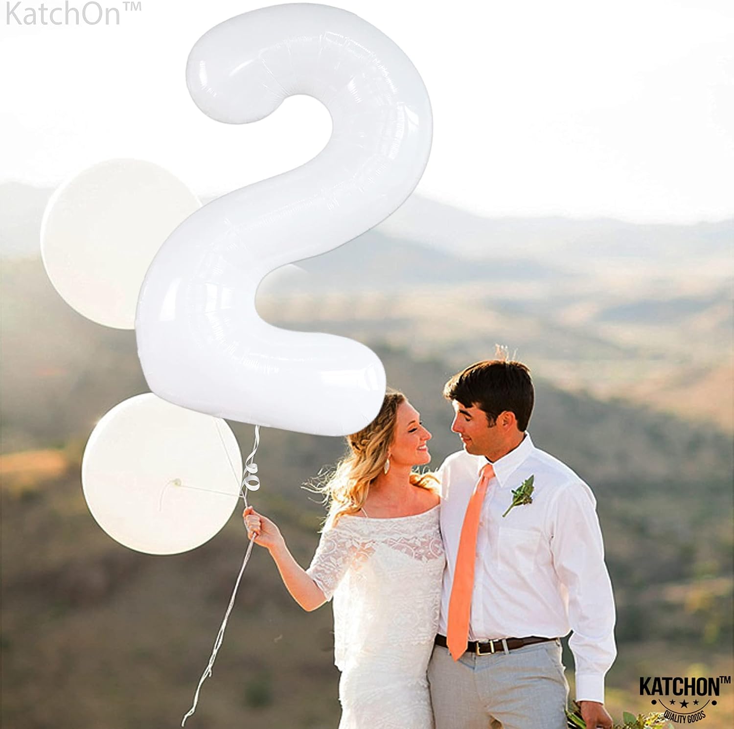 White Number 2 Balloon for 2nd Birthday Decorations - Large 40 Inch, White Number Balloons | Giant Number 2 Balloon for Birthday Party Decorations | Mylar 2 Balloon Number for 2 Year Anniversary Party