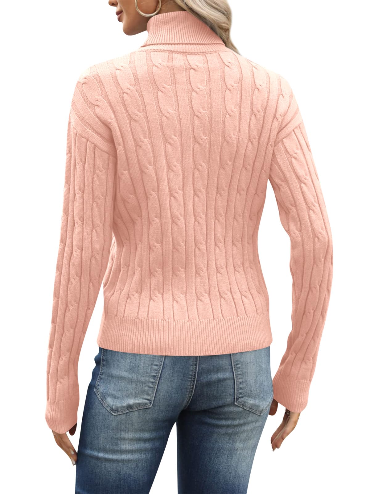 Maglione da donna con classico maglione invernale, girocollo, elegante, a maniche lunghe, caldo