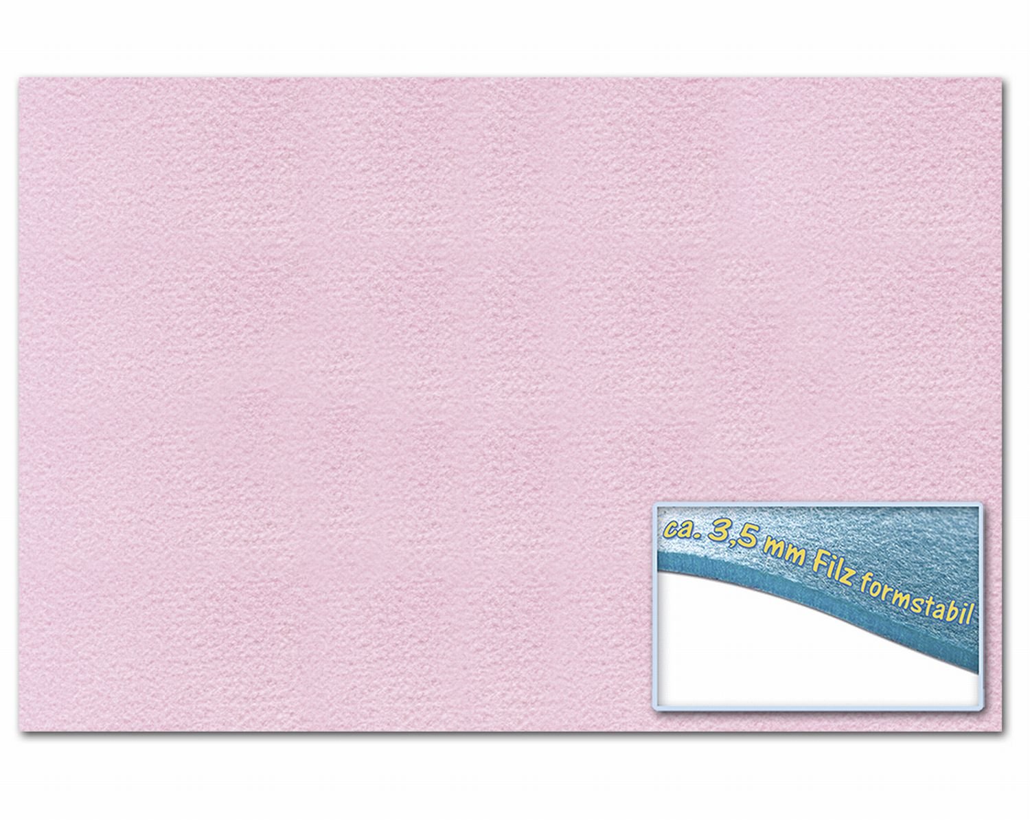 Folia Bringmann 510326 - Felt 30 x 45 cm, ca. 3.5 mm, 1 Sheet, Light Pink
