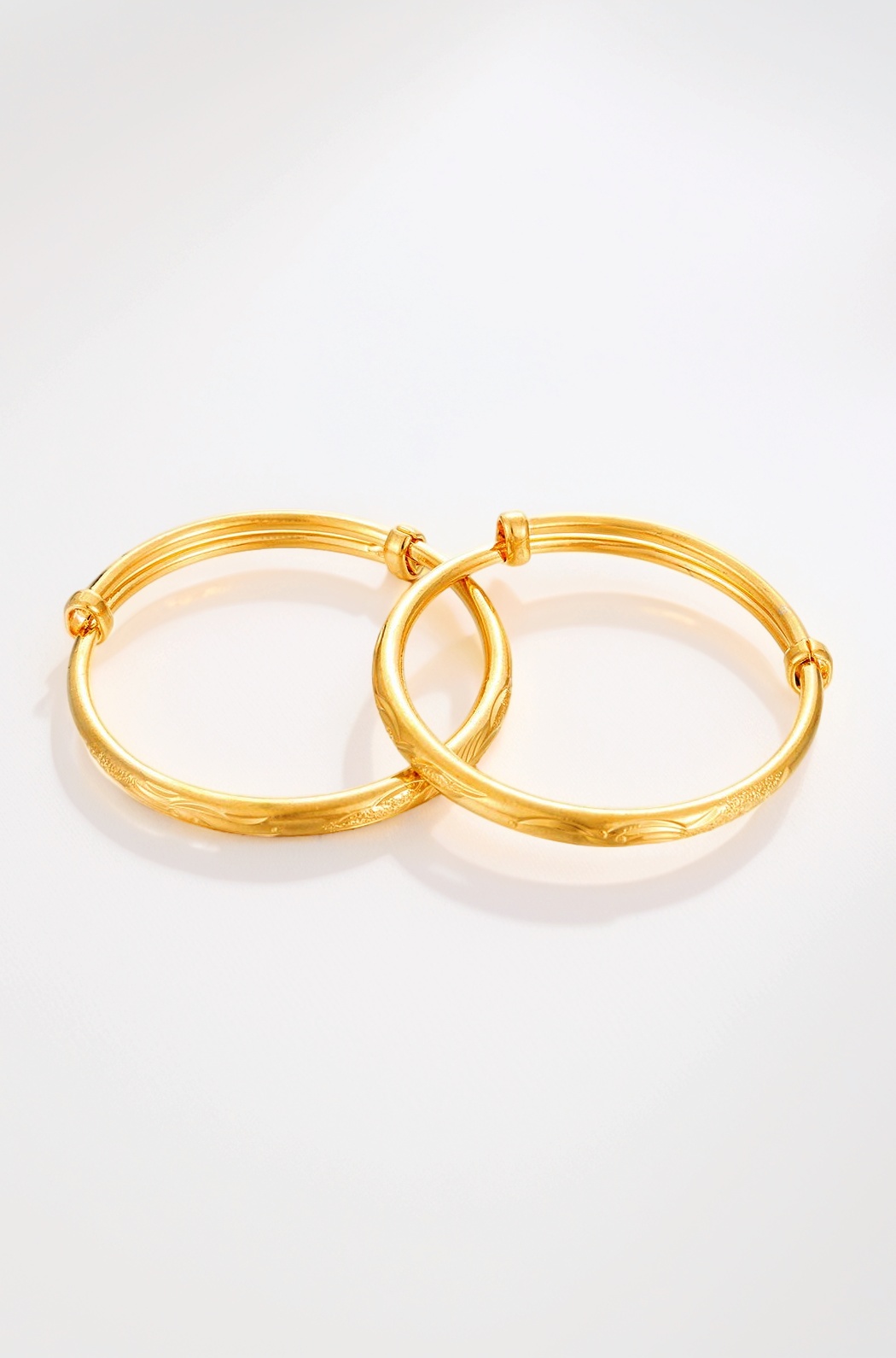 2pcs/lot 18K Gold Plated Kids Baby Expandable Adjustable Charm Bangles &Bracelets