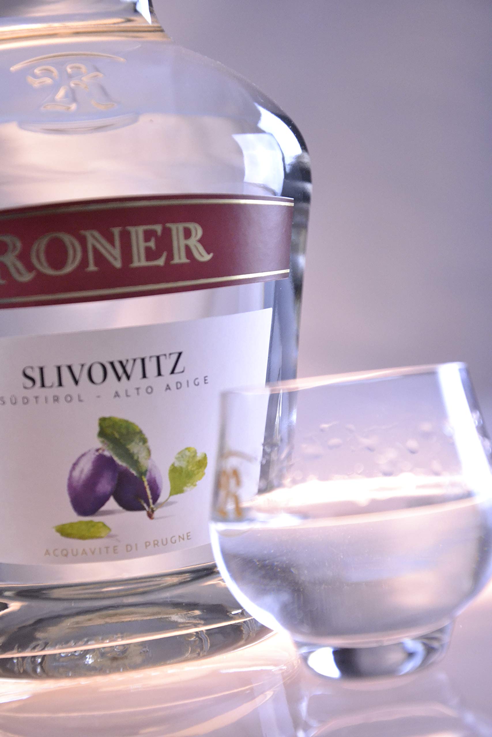 Roner Slivowitz - Acquavite di prugne (1x 0,7l) - Distillato di Frutta dalla Distilleria Artigianale Alto Adige Südtirol più premiata d'Italia - 700 ml