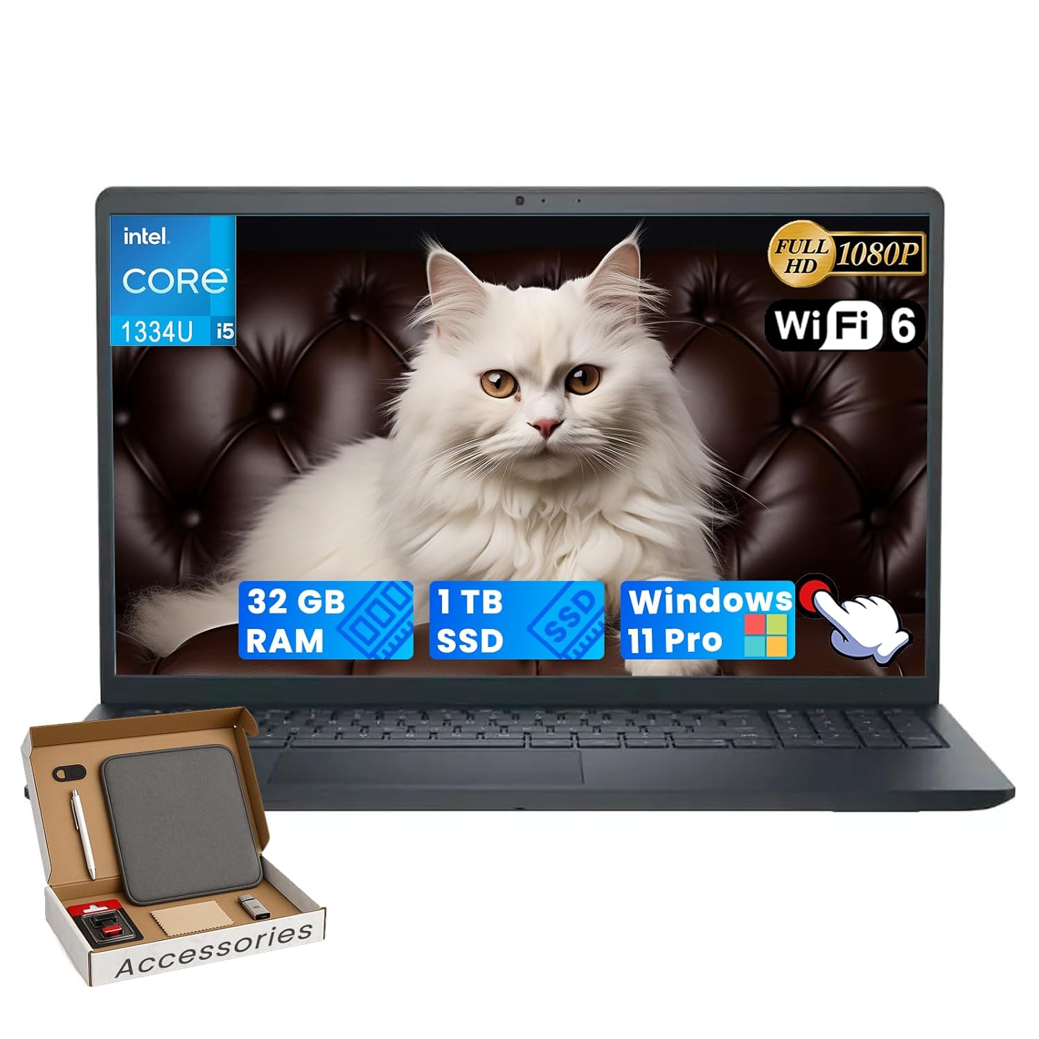 Dell Inspiron 15 3530 Touchscreen Laptop Computer - Intel 10-Core i5 1334U(up to 4.6GHz) • 32GB RAM, 1TB SSD • 15.6'' FHD IPS • Intel UHD Graphics • Wi-Fi 6 • Win 11 Pro •...