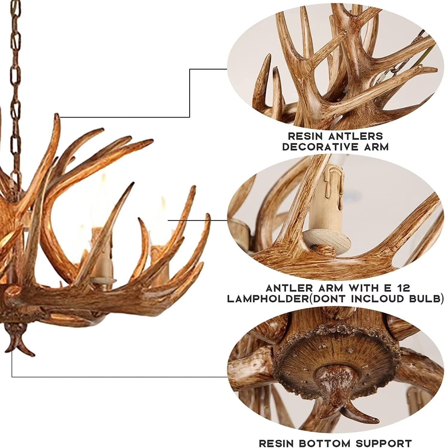 ZXDTVFGN 角、E12ランプホルダー6個、角9個、二層樹脂、キャビン