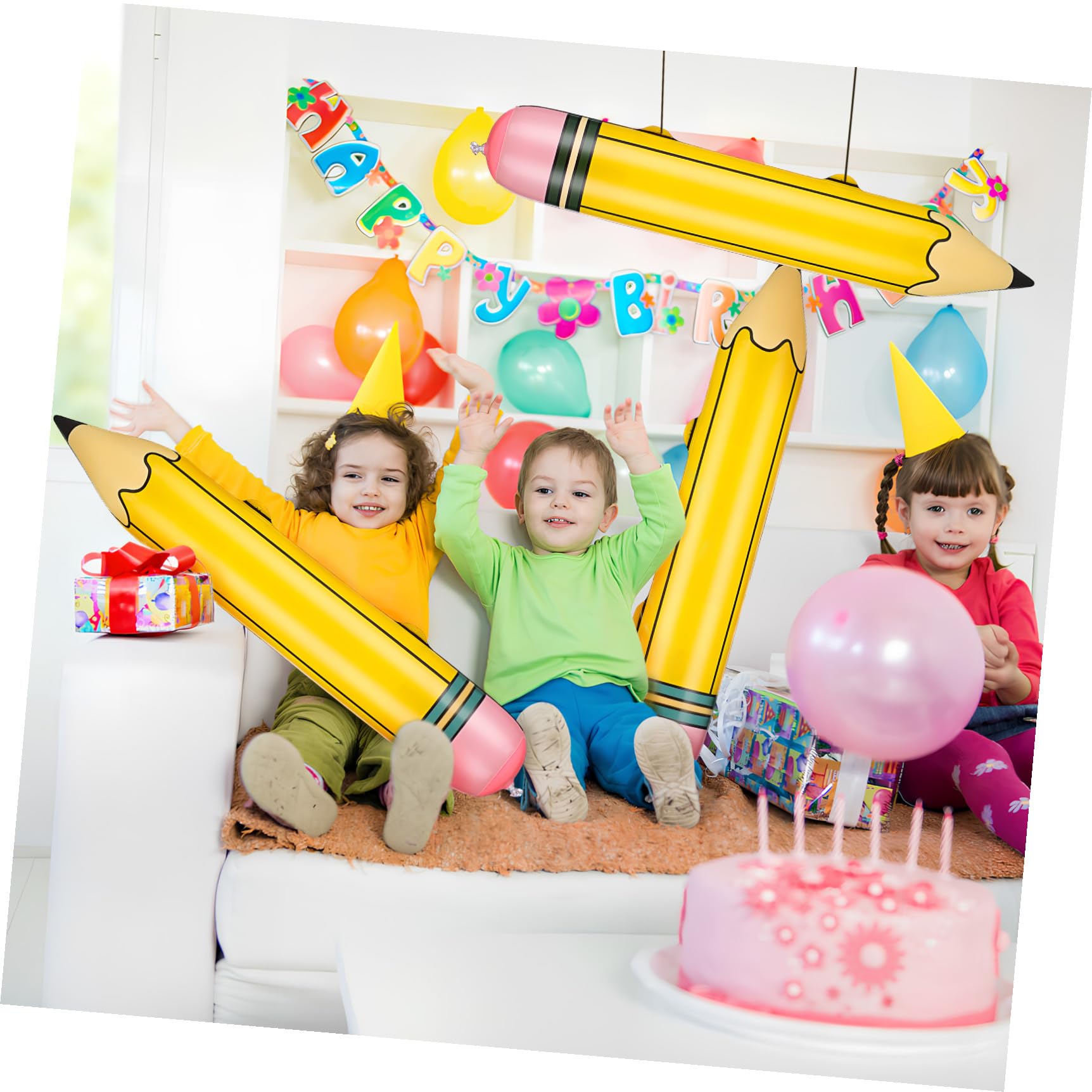 ERINGOGO 12 Stück Teiliges Aufblasbares Jumbo Bleistift aus Robustem PVC Realistische Schuldeko für Back-to-school Partys Wettbewerbe und Buchmessen Leicht Langlebig