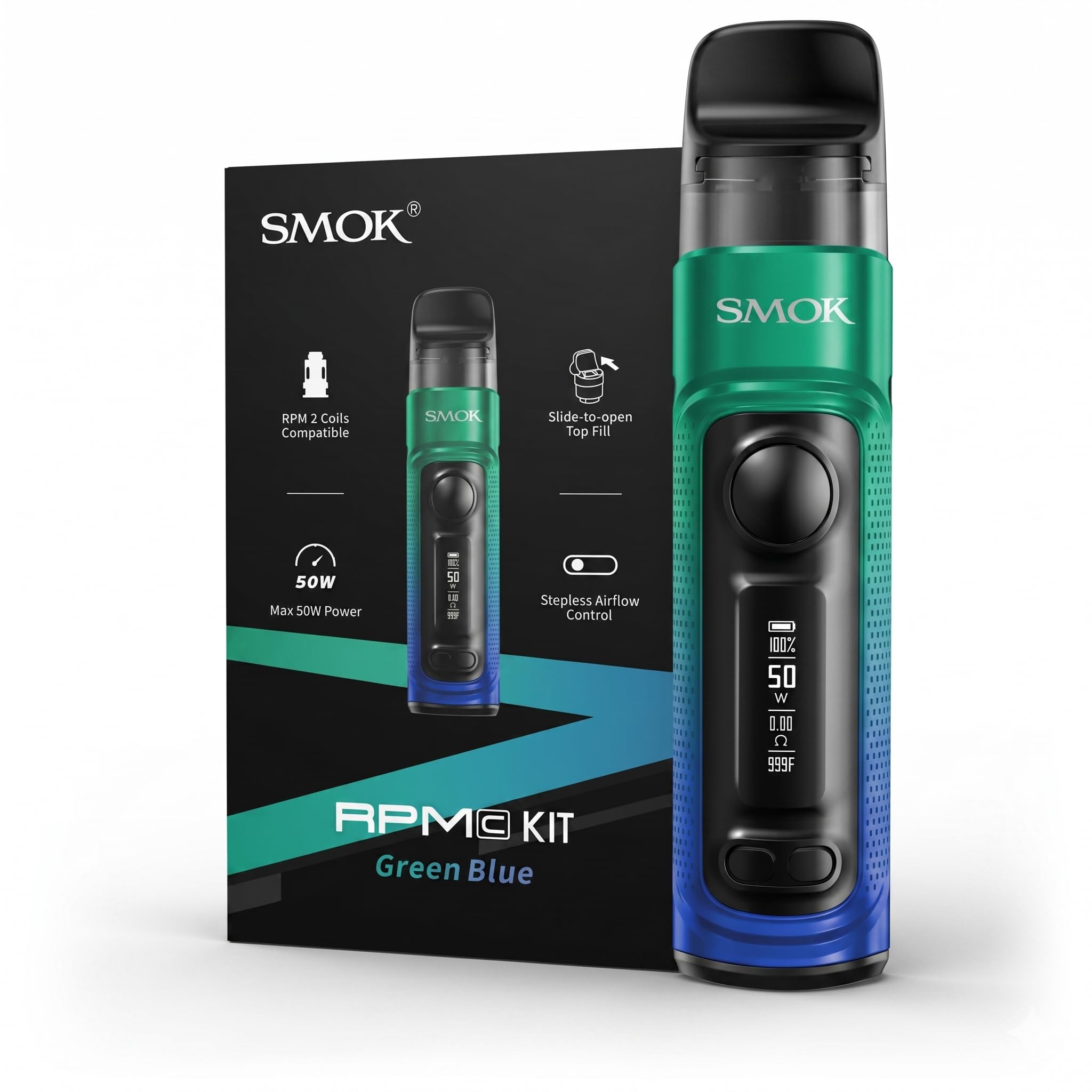 elfbar nachfüll pod läuft aus SMOK RPM C Refillable POD Vape Kit [Green Blue]