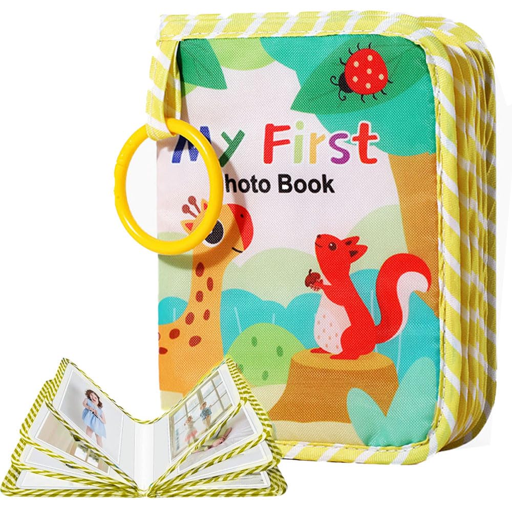 Oaygat Baby Photo Album Holds 17 6x4 Pictures Baby Memory Book Soft Cloth Book My First Photo Book for Family Newborns Shower Party Favors