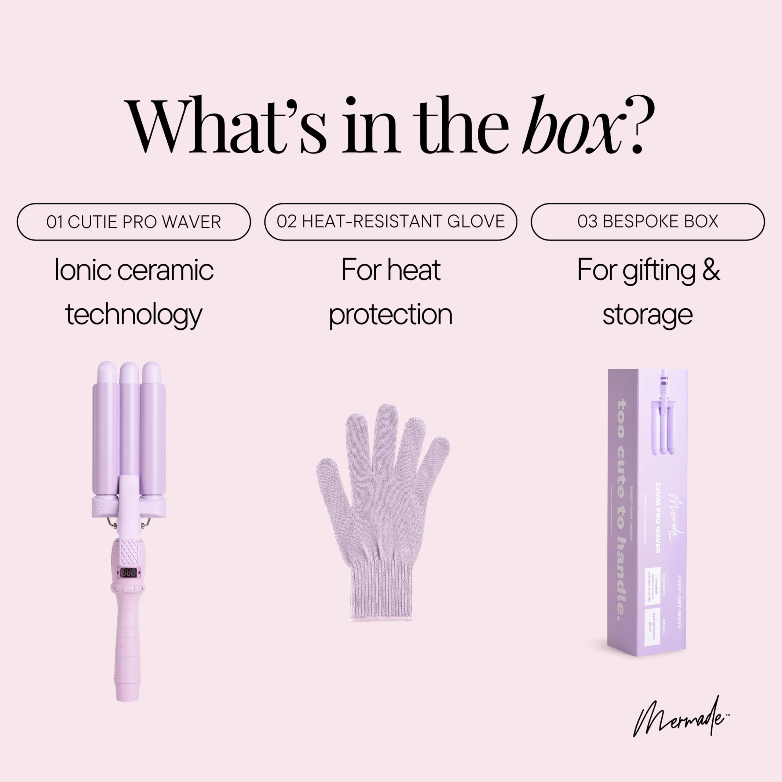 Mermade Hair PRO Cutie Waver, 22 mm Größe, Flieder