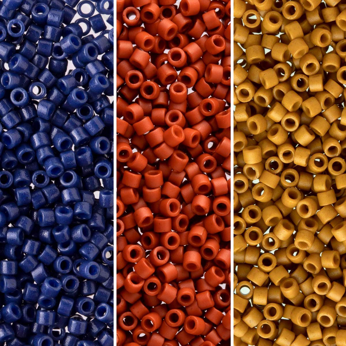 Miyuki Delica Seed Beads Bundle: Size 11/0, Desert Hills Palette Collection DB2143, DB2286, DB2288-3 Tubes of 7.2 Grams