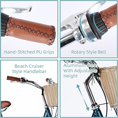 Miniatura 4 de Triciclos para adultos para adultos, triciclos para adultos de 7 velocidades, bicicleta de 3 ruedas de 202426 pulgadas con canasta, bicicletas de