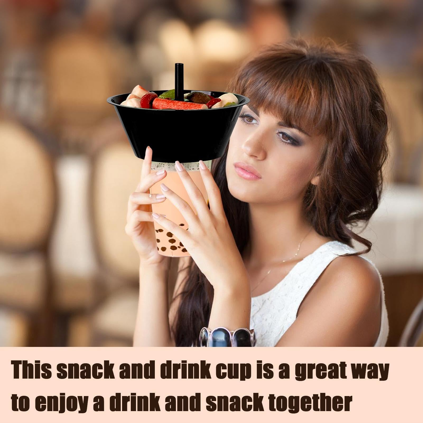 Snack & Getränkebecher Combo - Tragbarer 2-in-1 Behälter Mit Griff, Lecksicher