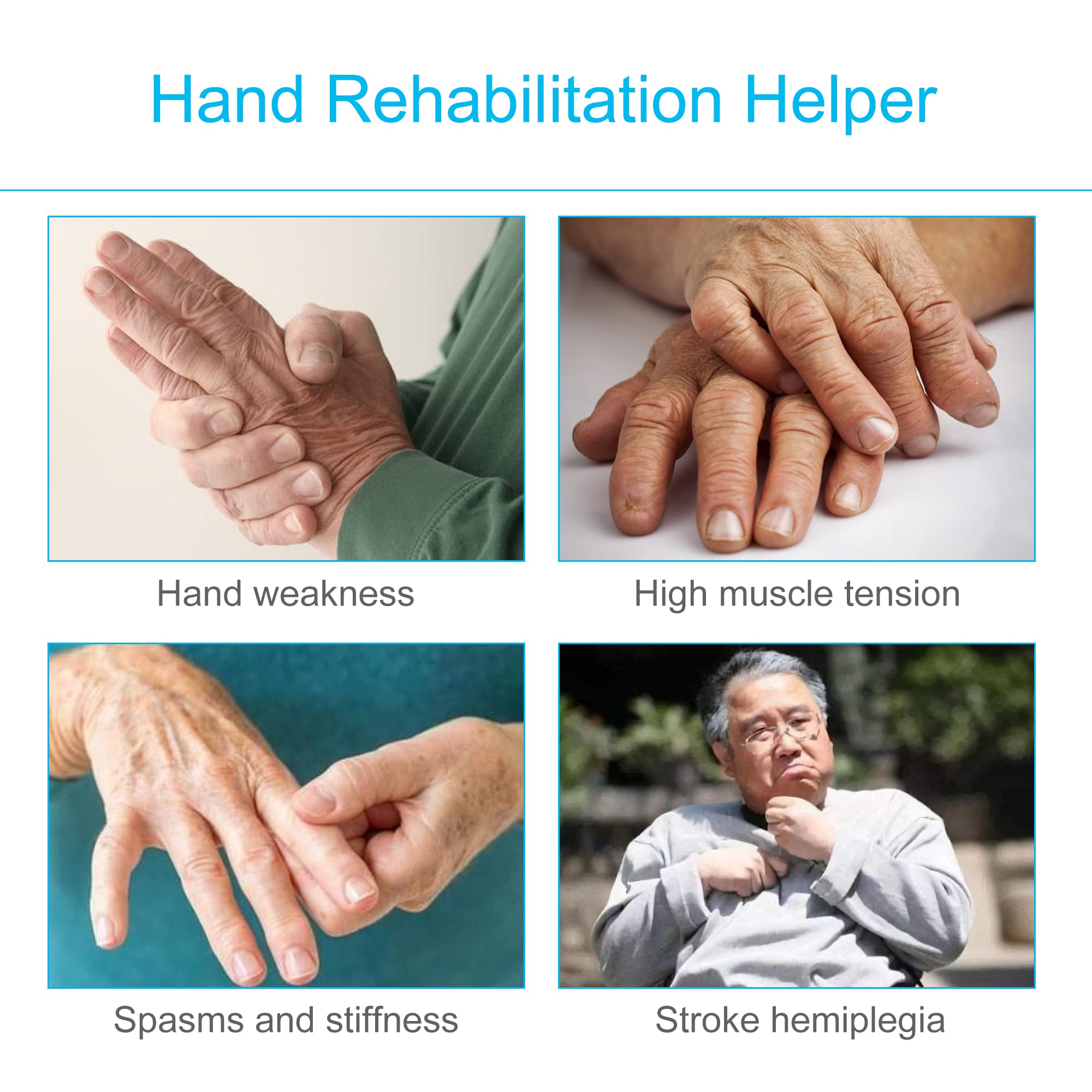 REAQER Electric Anti-Spasticity Ball Stroke Hemiplegia Recovery Equipment Infrared Hot Compress Massager for Spasm Dystonia Finger Flexion Correction Rechargeable