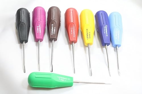 Miniatura 6 de Ascensor Dental Quirúrgico Raíz Instrumentos luxator Ascensor Diente Extracción Herramientas 8Pcs, curvo recto y ángulo