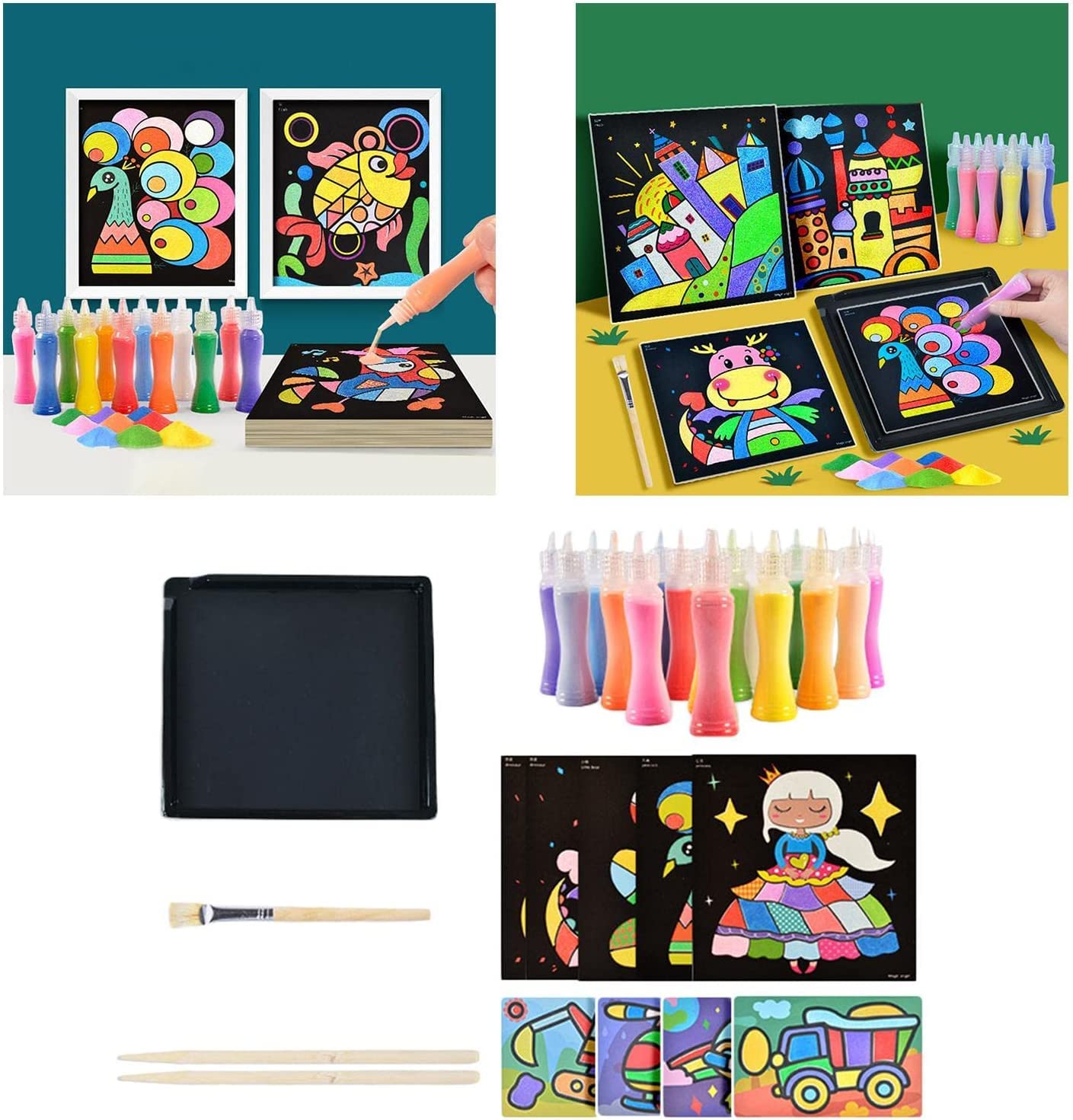サンドペインティング　砂の絵 Amazon.co.jp: 砂絵 セット 27枚サンドアートペインティングカード