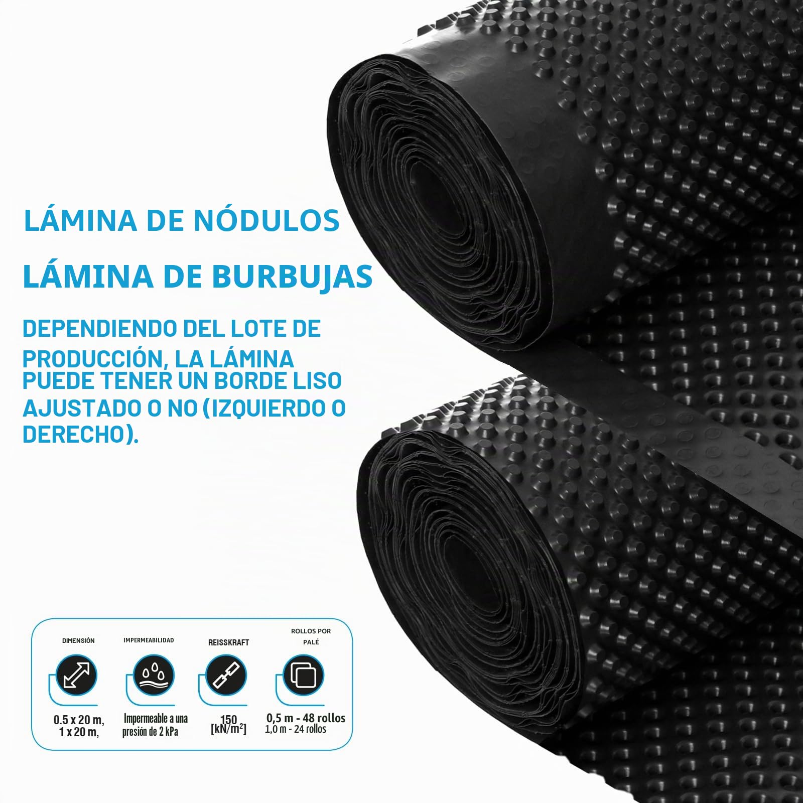 corrugada Tren drenaje Muro Protección derBaumarkt24 corrugada pantalla 1,5 m x 20 m – 30 M²