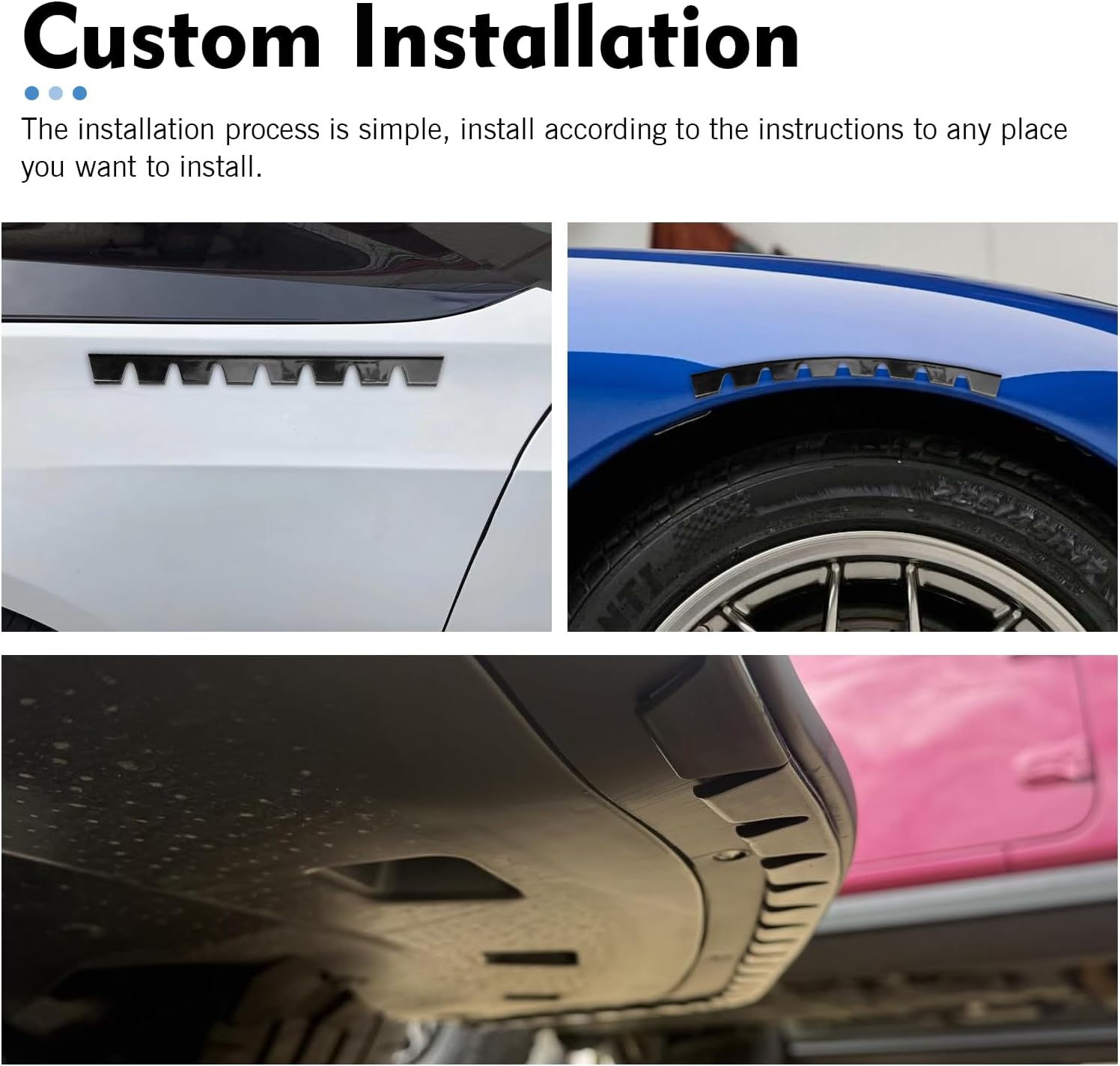 8PCS Bumper Scrape Guard for Cars, Anti-Scratch Front Bumper Guard, Compatible with Lowered Sport Cars or Luxury Cars, Front Lip Splitter Scrape Guard Skid, Bumper Protector Sticker