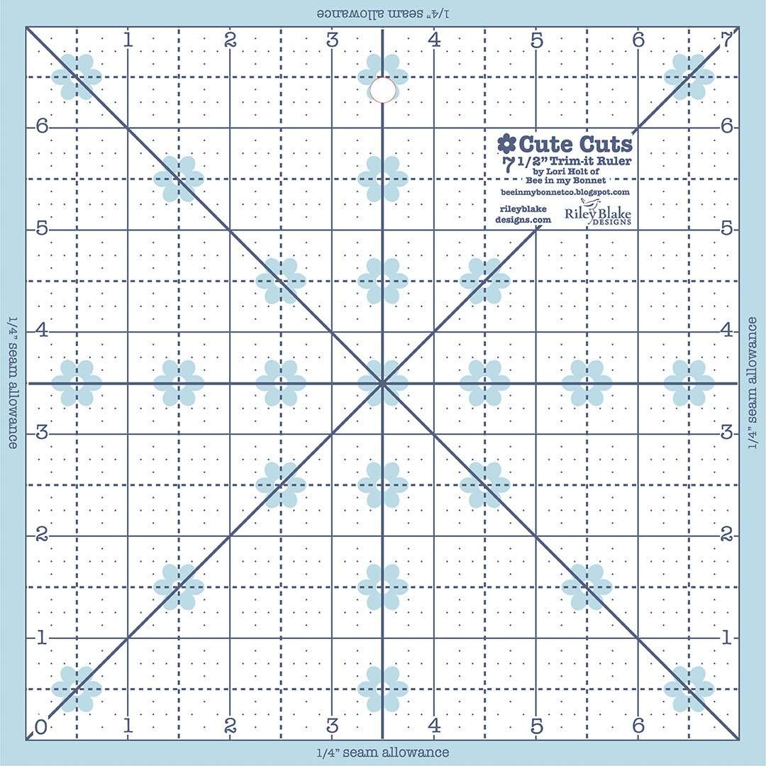 Riley Blake Trim It Square Ruler 7.5"-