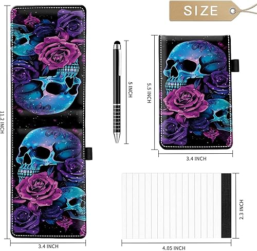 Miniatura 34 de Juego de 4 soportes para bloc de notas de tamaño de bolsillo, de piel sintética, mini bloc de notas con 2 bloc de notas pequeños y lápiz capacitivo