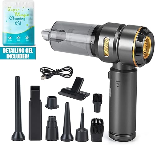 Aspiradora de coche  Aspiradora inalámbrica 4 en 1, plumero de aire, soplador de aire y bomba  Aspiradora de motor sin escobillas de alta potencia