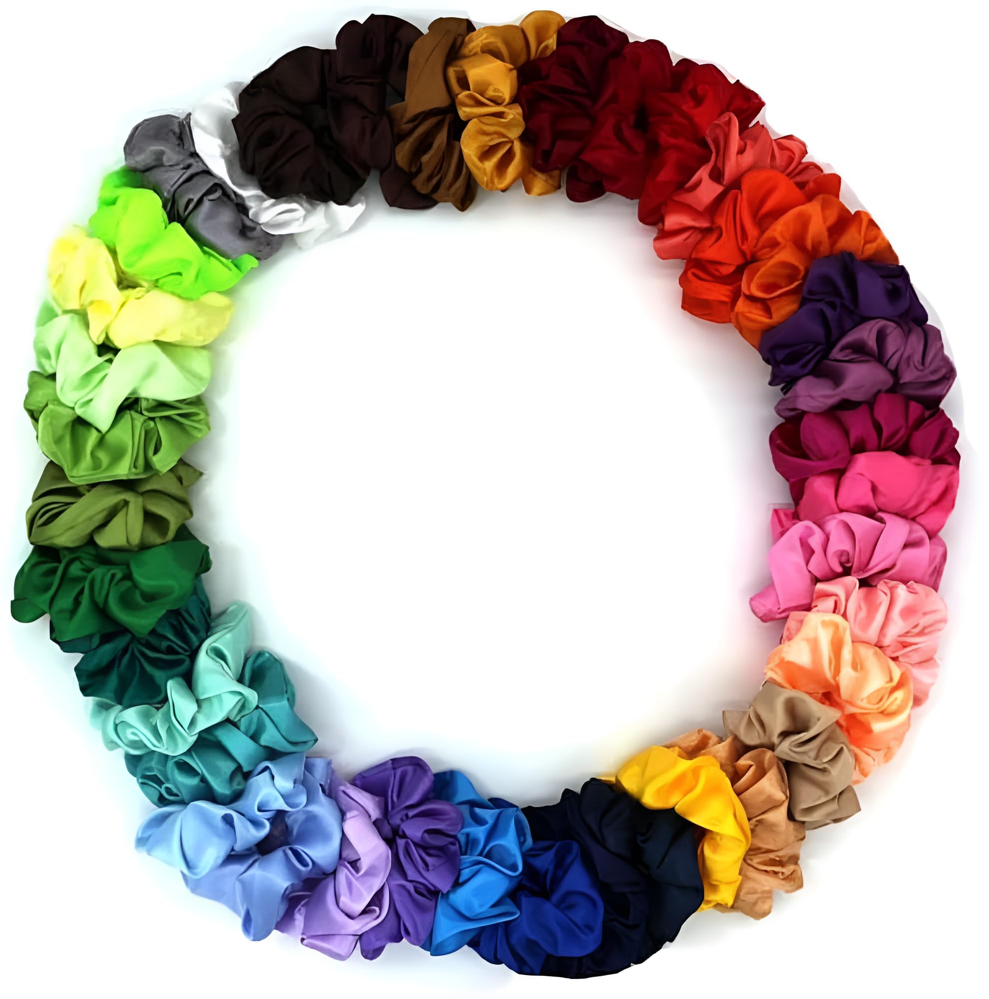 Soft Satin Scrunchies – Silk Satin Hair Ties & Hair Bands for Women and Girls | Luxury Super soft Ponytail Scrunchies Set (24 Pcs)-image-46
