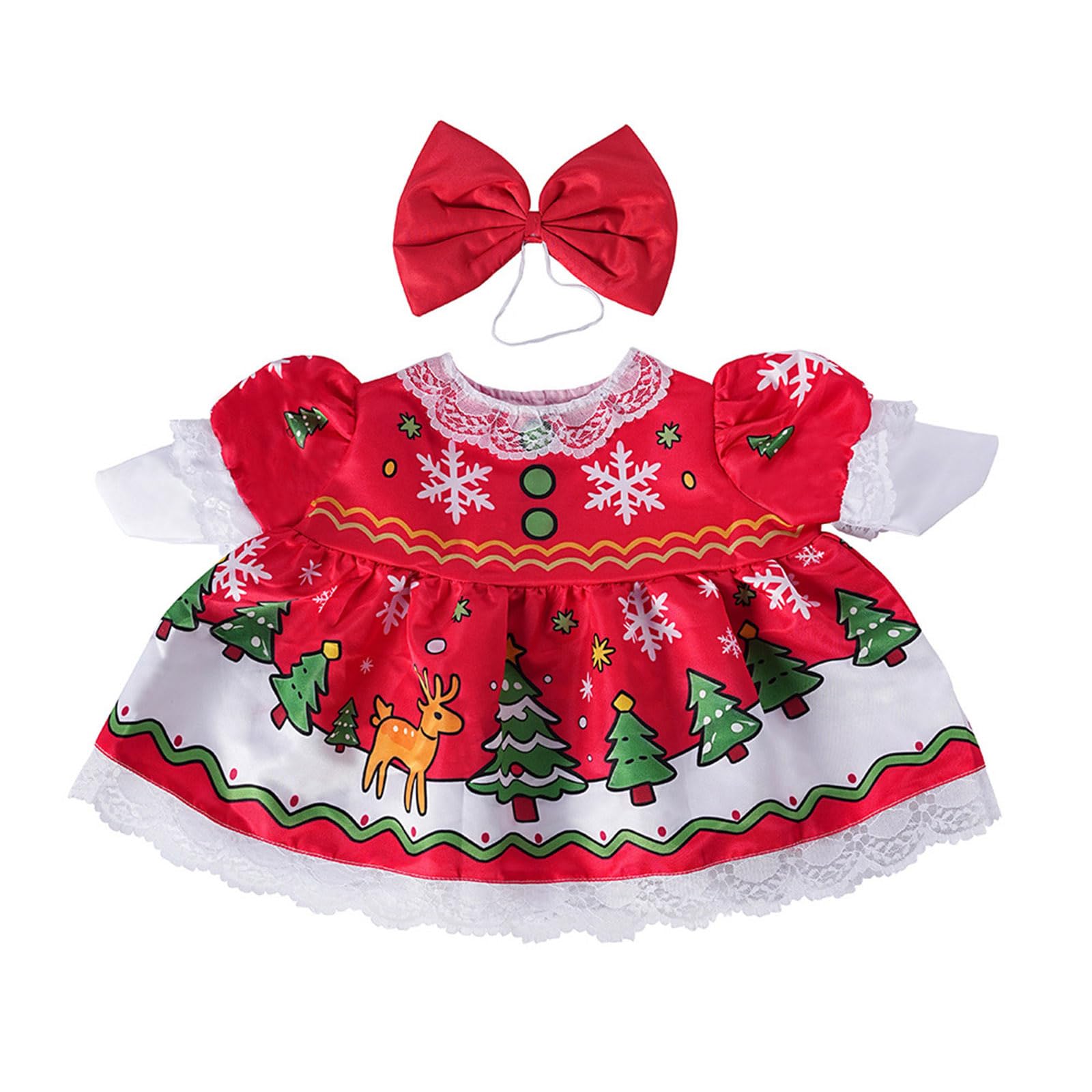 Piceioep Christmas Porch Geese Figurine Costume with Skirt and Bowtie Porch Geese Animal Statue Outfit for Garden Yard Display Christmas Waterfowl Outfit