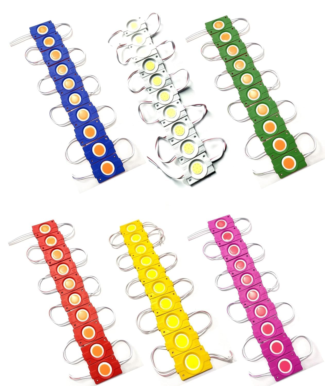 60Pcs (10-Each, Multicolor- RGBYWP -Coin LED) Ultimate 12V LED Hobbyist Kit, 2.4W Coin Modules, Multicolour, for School Science Projects, Robotics and DIY Electronics-image-8