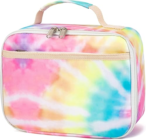 Lonchera para niños y niñas, bolsa con aislamiento para el almuerzo, kit de bolsas de almuerzo reutilizables para la escuela y los viajes (color