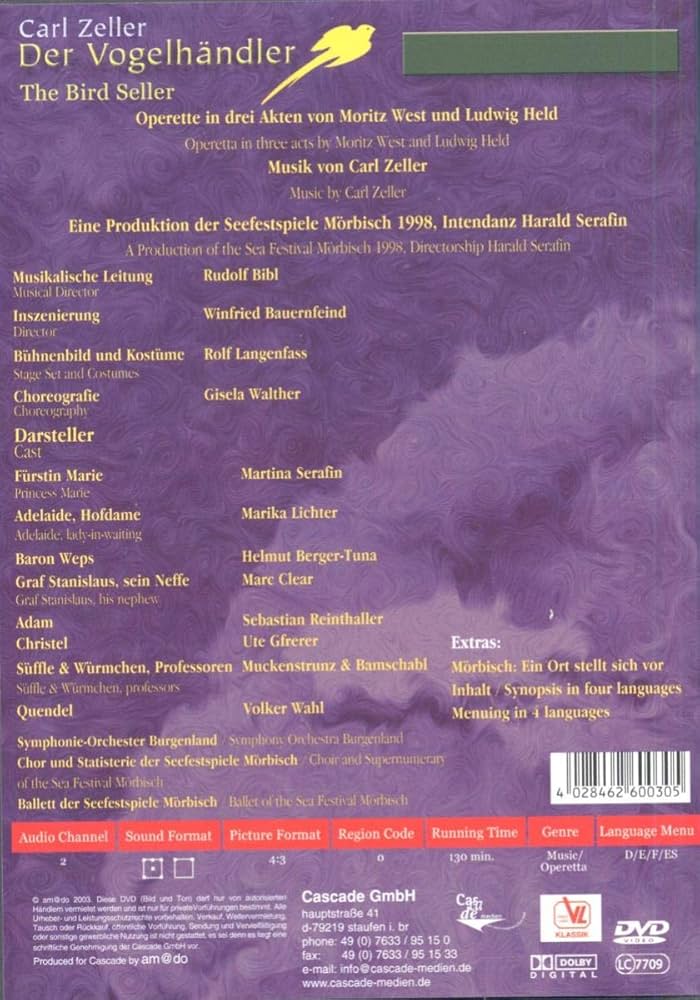 Der Vogelhandler (Dvd): Amazon.nl