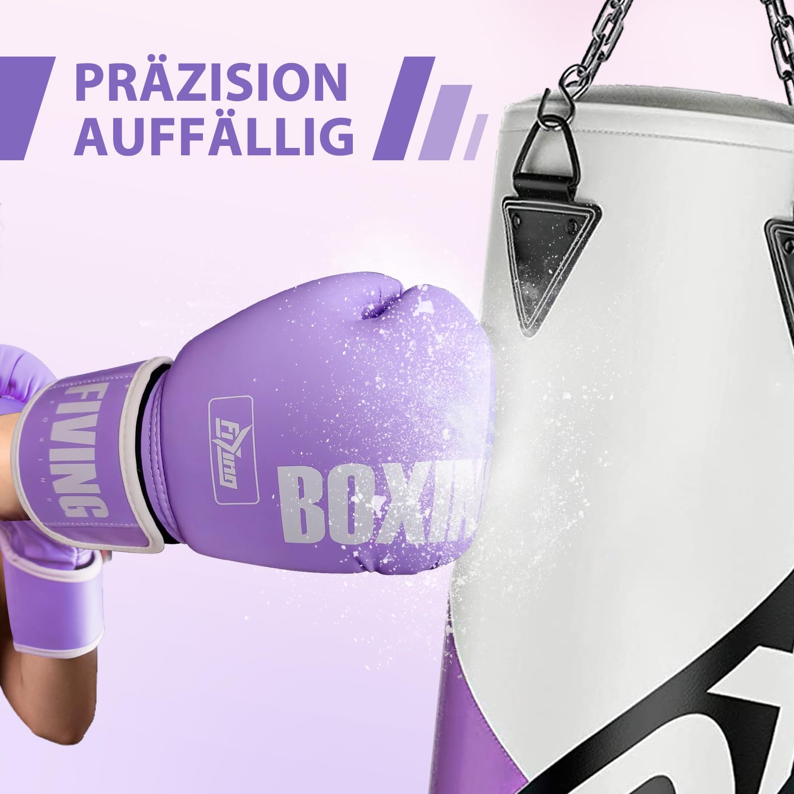 FIVING Pro Style - Guantes de boxeo para mujer, piel sintética, entrenamiento, Muay Thai, sparring, artes marciales, saco de boxeo, entrenamiento para mujer