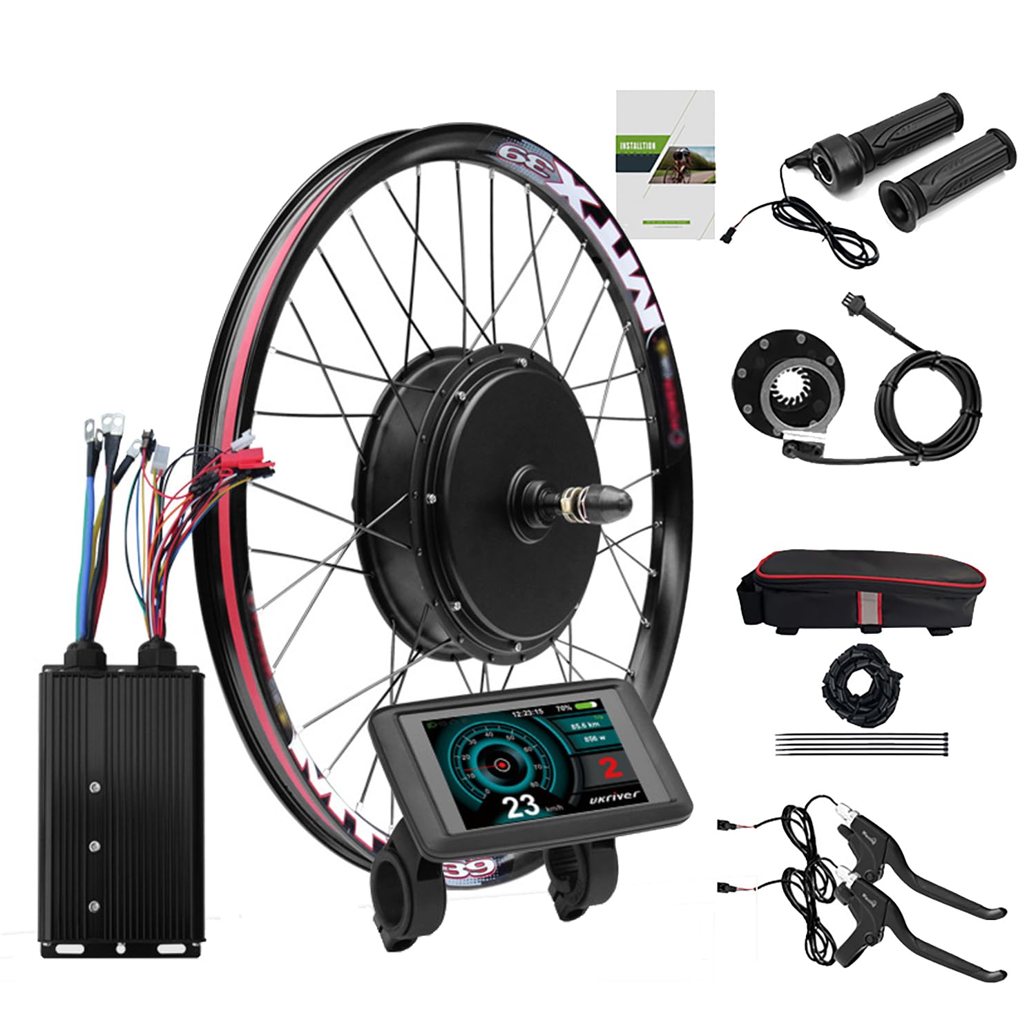 20Inch -29Inch Rear Wheel Electric Bike Conversion Kit 72V 5000W Electric Bicycle Conversion Kit W/Mutifunction LCD Display,80A 3-Mode Controller for Electric Conversion