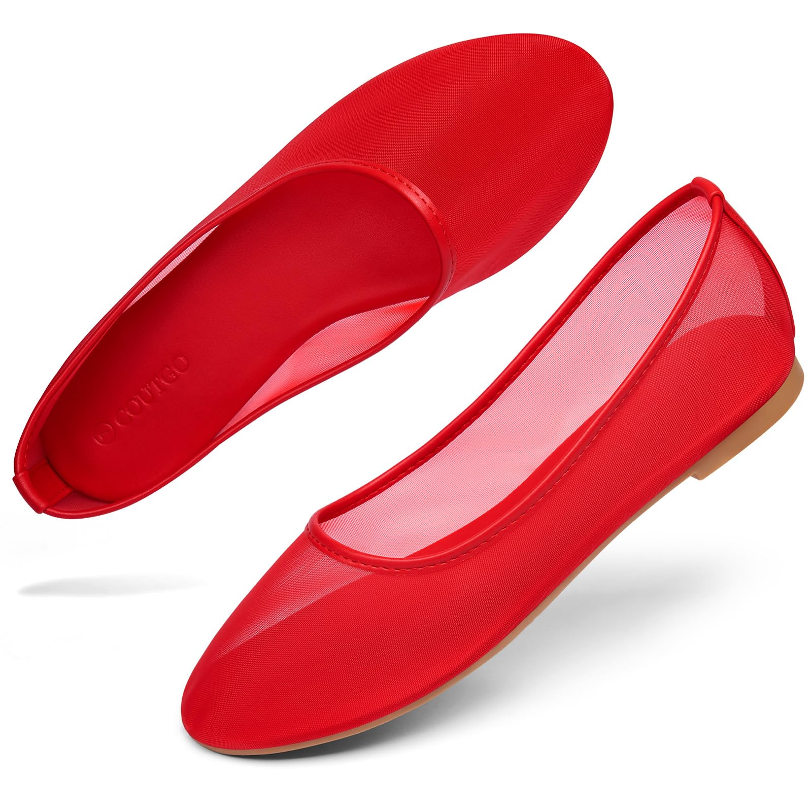 Coutgo Women's Mesh Ballet Flats