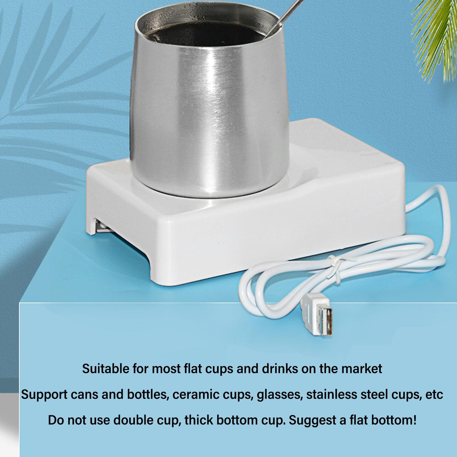 Raffreddatore per bevande, 140 x 90 x 35 mm, alimentato tramite USB, doppio uso, da 10 °C a 45 °C, compatto, versatile, per casa, auto, ufficio
