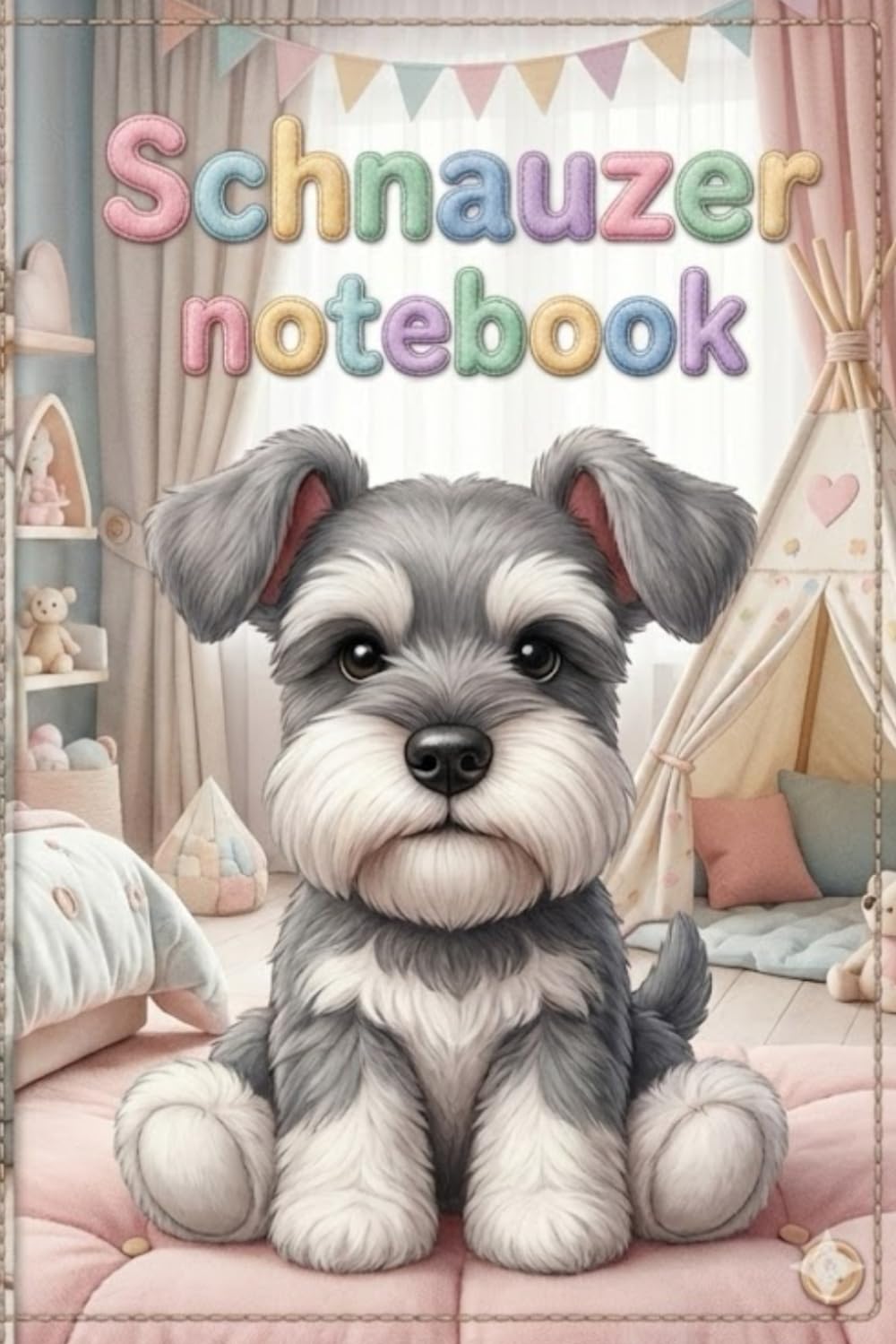 Schnauzer Notebook: Cute 3D Plush Style Art Journal | Adorable Stuffed Animal Cover Effect | Sweet Gift for Kids, Teens & Schnauzer Lovers | 120 Page 6x9 Notebook