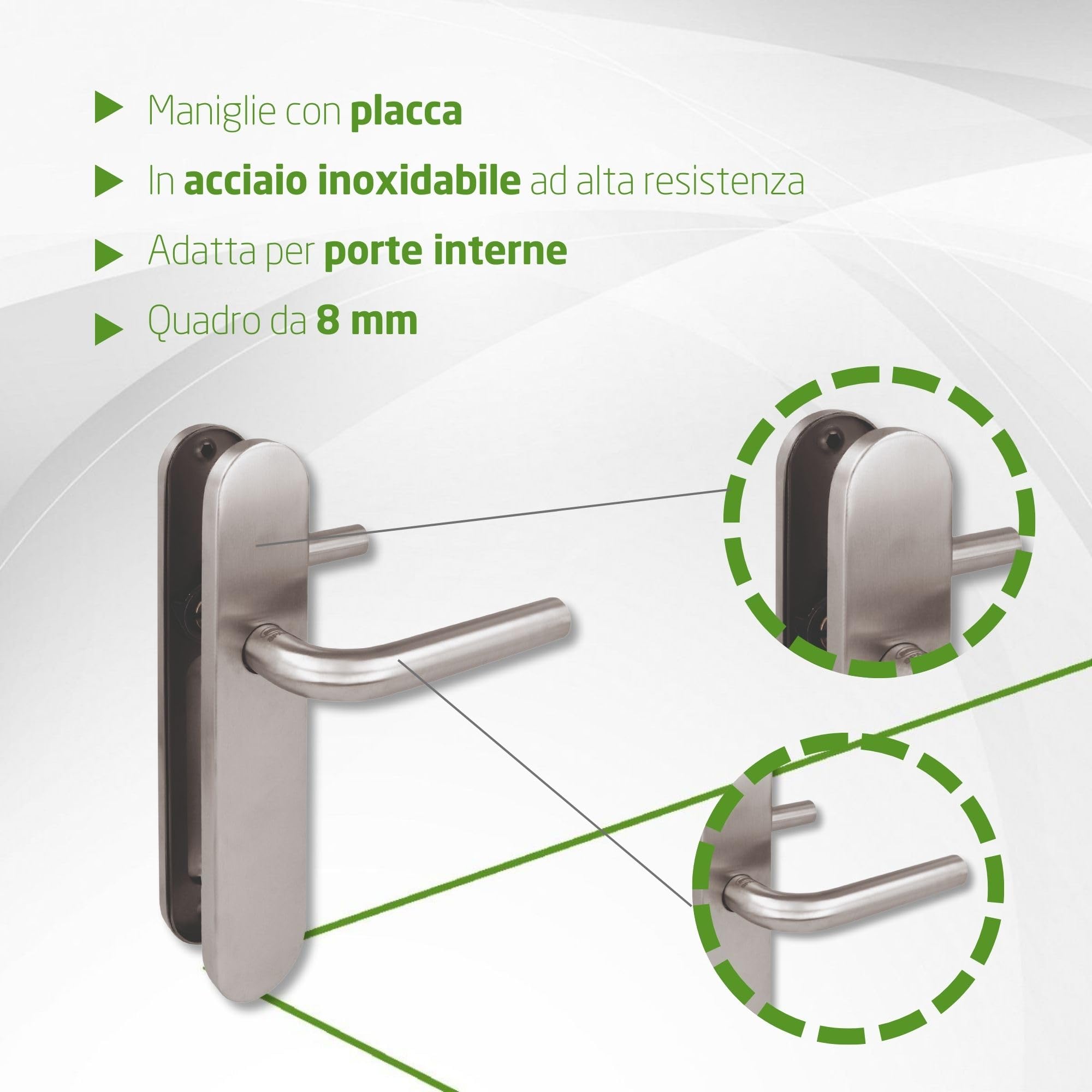 Amig - Juego De Manillas De Placa De Latón Acabado En Color Cuero Con Bocallave Adecuado Para