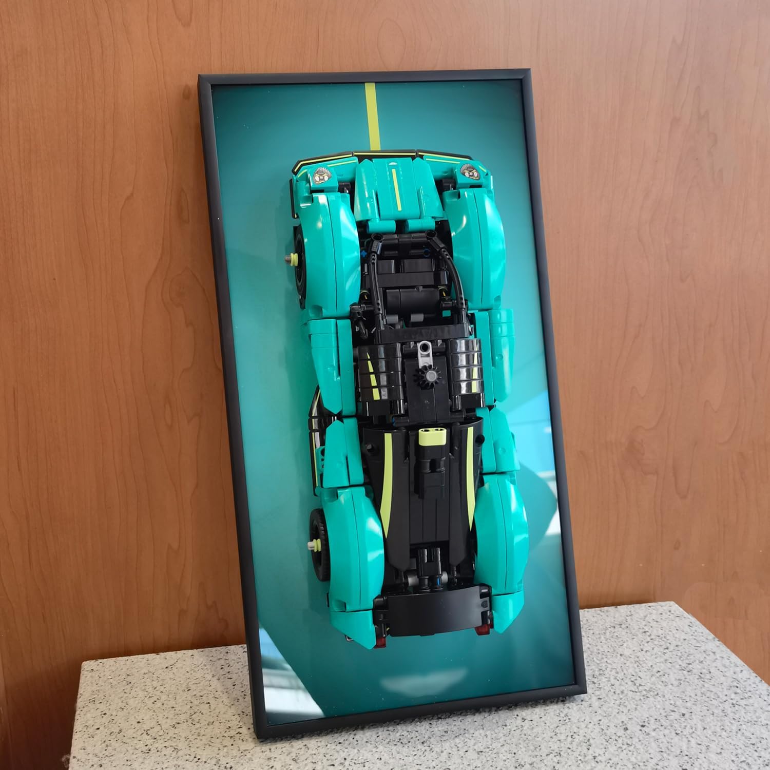 Display Wallboard for 42208 Race Car Model Building Kit, Home or Office Decorative Wall Panels,Adult Collectibles Wall Mount Frame (No Car Included) (42208 Display Wallboard)