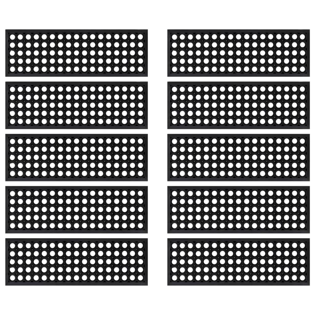 Tappetini per scale in gomma, 10 pezzi, 25 x 75 cm, scorrevoli