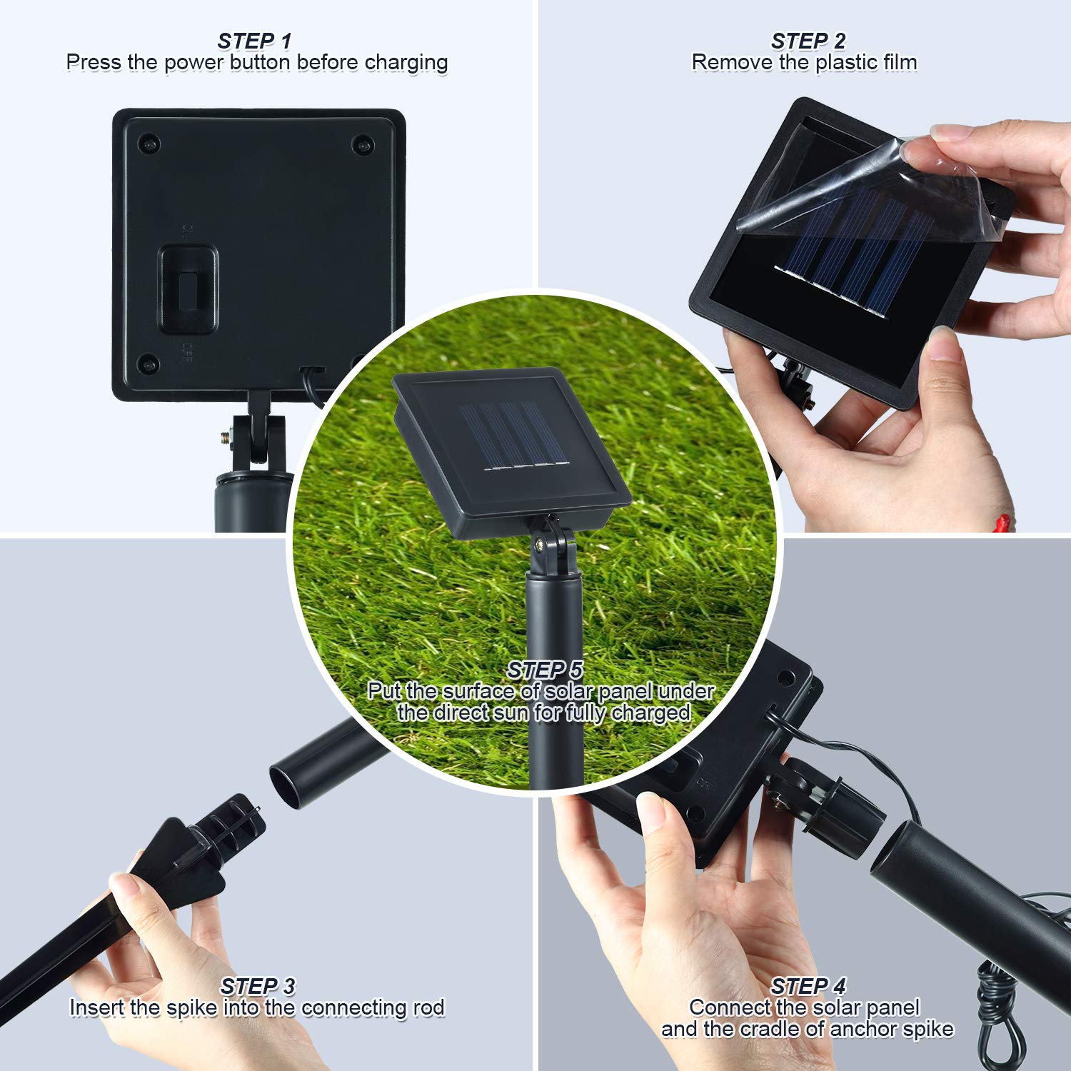 Luci solari a forma di zampa (set di 4) luci solari a LED a energia