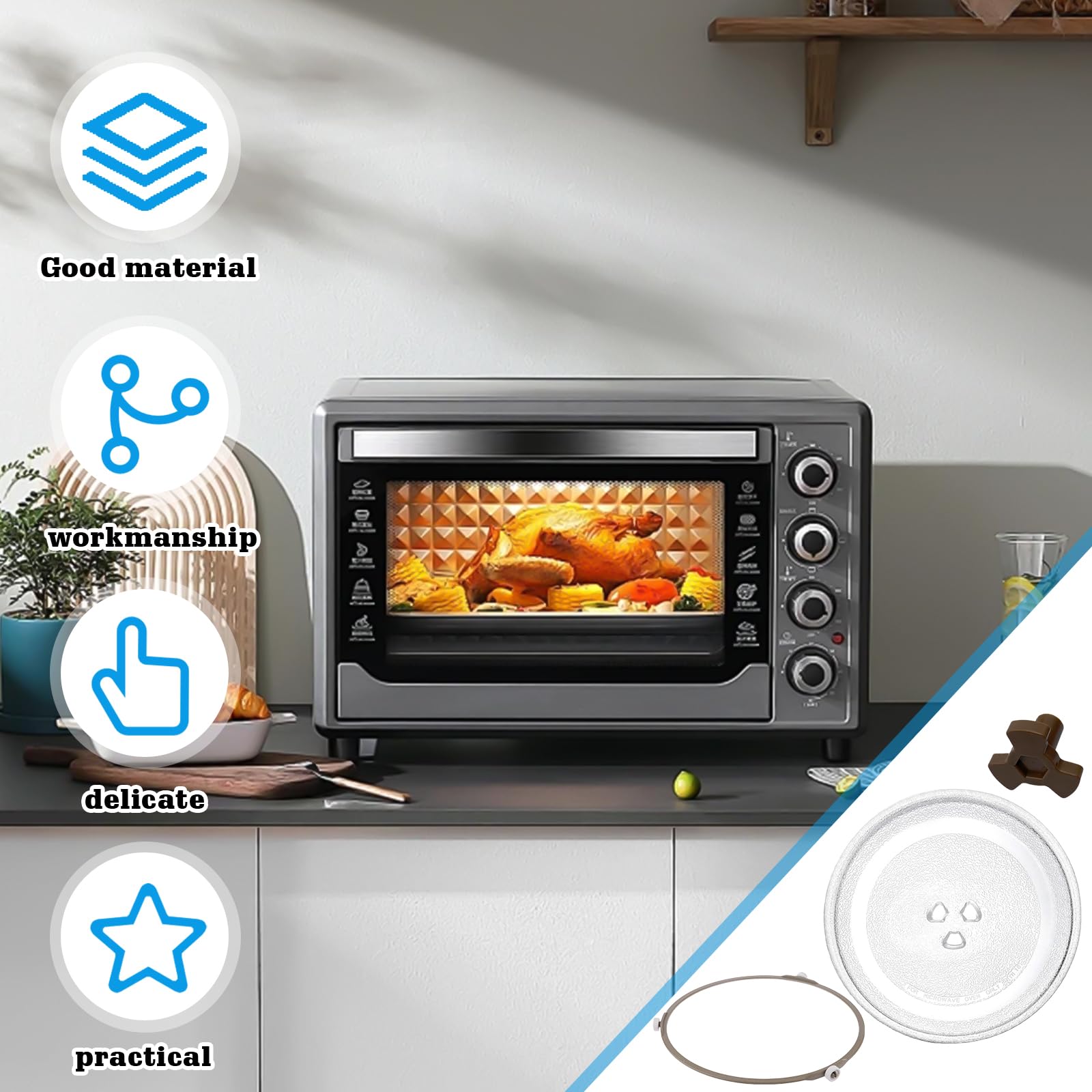 Profilo Alluminio Led Cartongesso Piatto Girevole In Vetro Per Microonde Kenmore | 11-1/4 Pollici, Trasparente, Per Forni A Convezione Vassoio Girevole Forno A Microonde - Foto 10