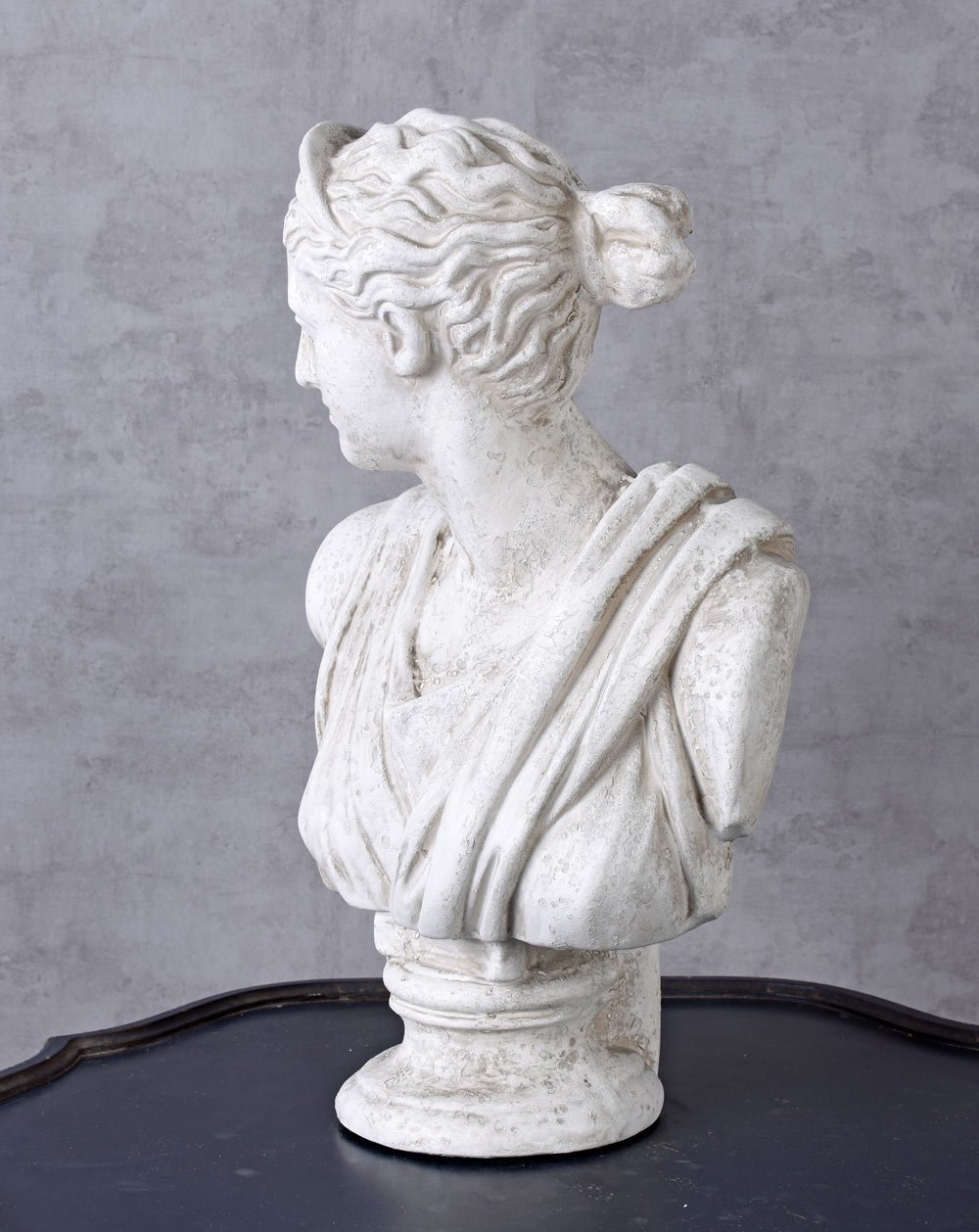 Unbekannt Yac032 Palazzo - Busto da donna, in fibra di vetro, effetto marmo, testa da donna, colore: bianco