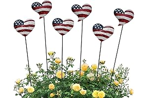 Heart-Shaped American Flag Metal Garden Stake