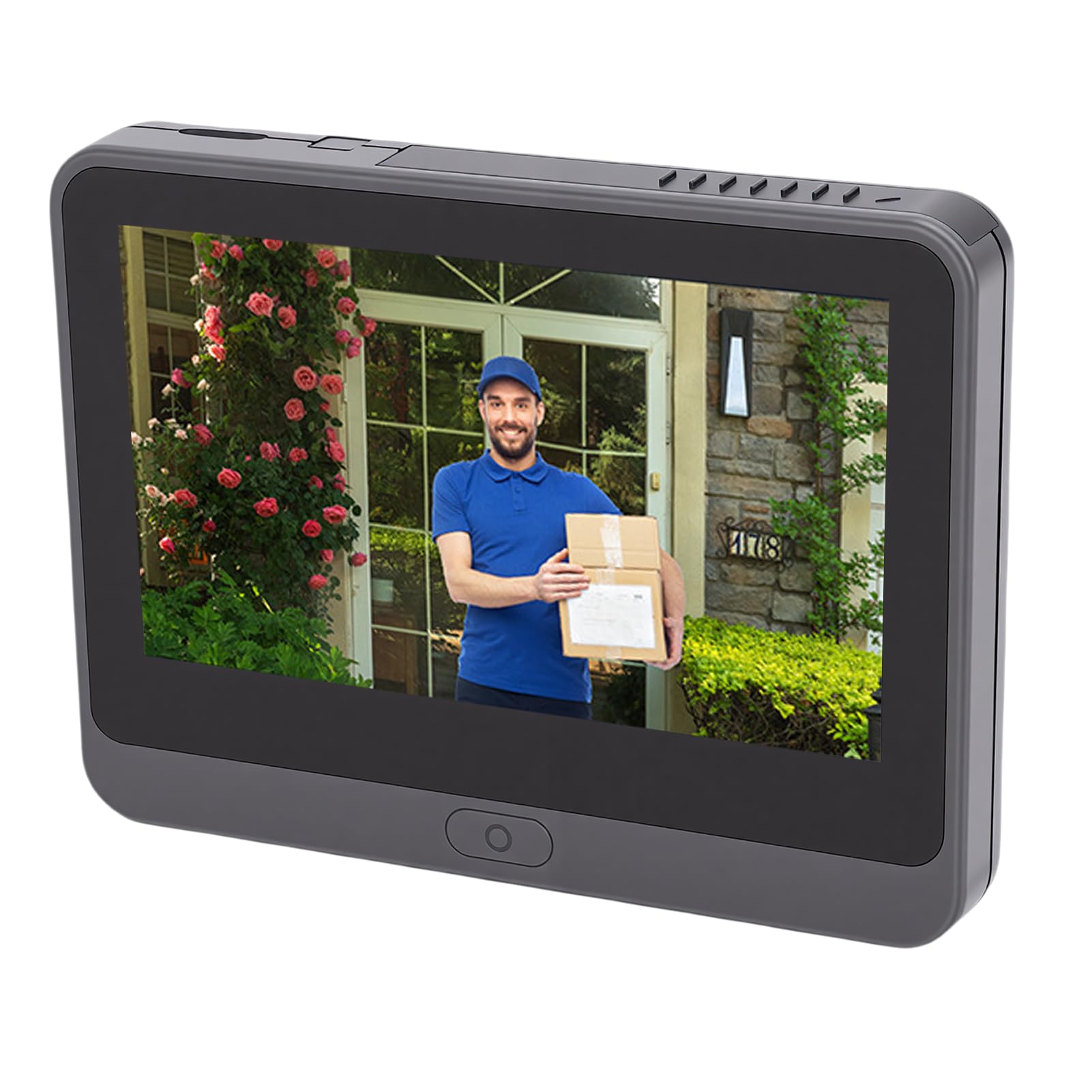 FTVOGUE Campanello WiFi 1080P con Telecamera Spioncino Intelligente con Rilevamento del Movimento PIR, Batteria da 5000 MAh, Schermo LCD da 4,3 Pollici, Spioncino Digitale per la
