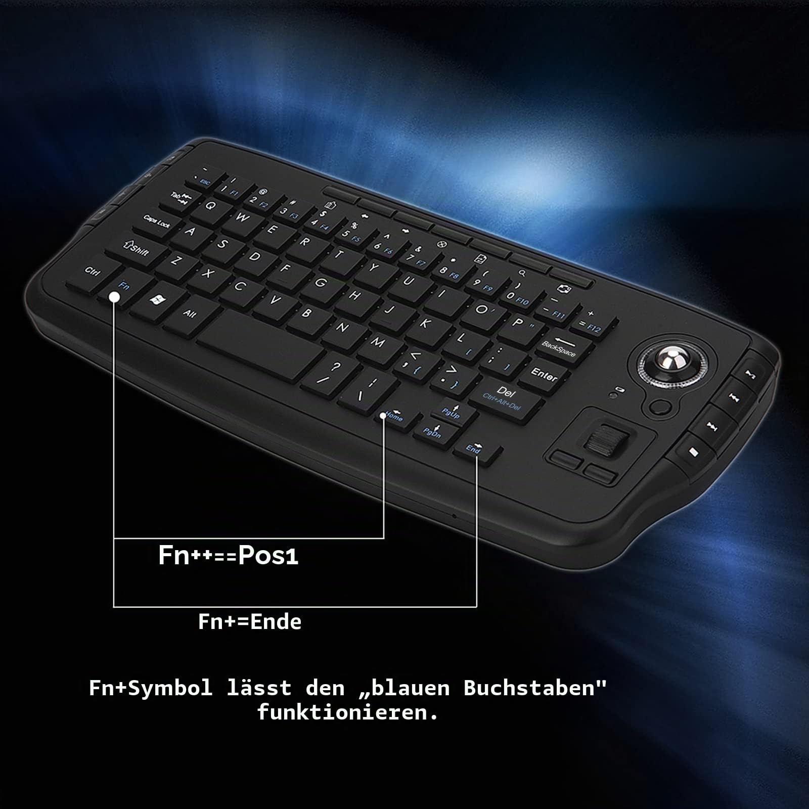 Docooler E30 2,4 GHz Wireless Keyboard mit Trackball Maus Scrollrad Fernbedienung für Android TV Box Smart TV PC Notebook