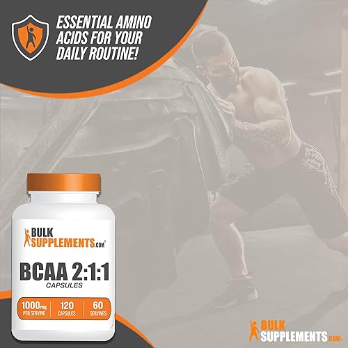 Miniatura 4 de BULKSUPPLEMENTS.COM BCAA 211 Cápsulas - Aminoácidos de cadena ramificada, suplementos de BCAA, cápsulas BCAA - BCAA 1000 mg, píldoras BCAA - Sin