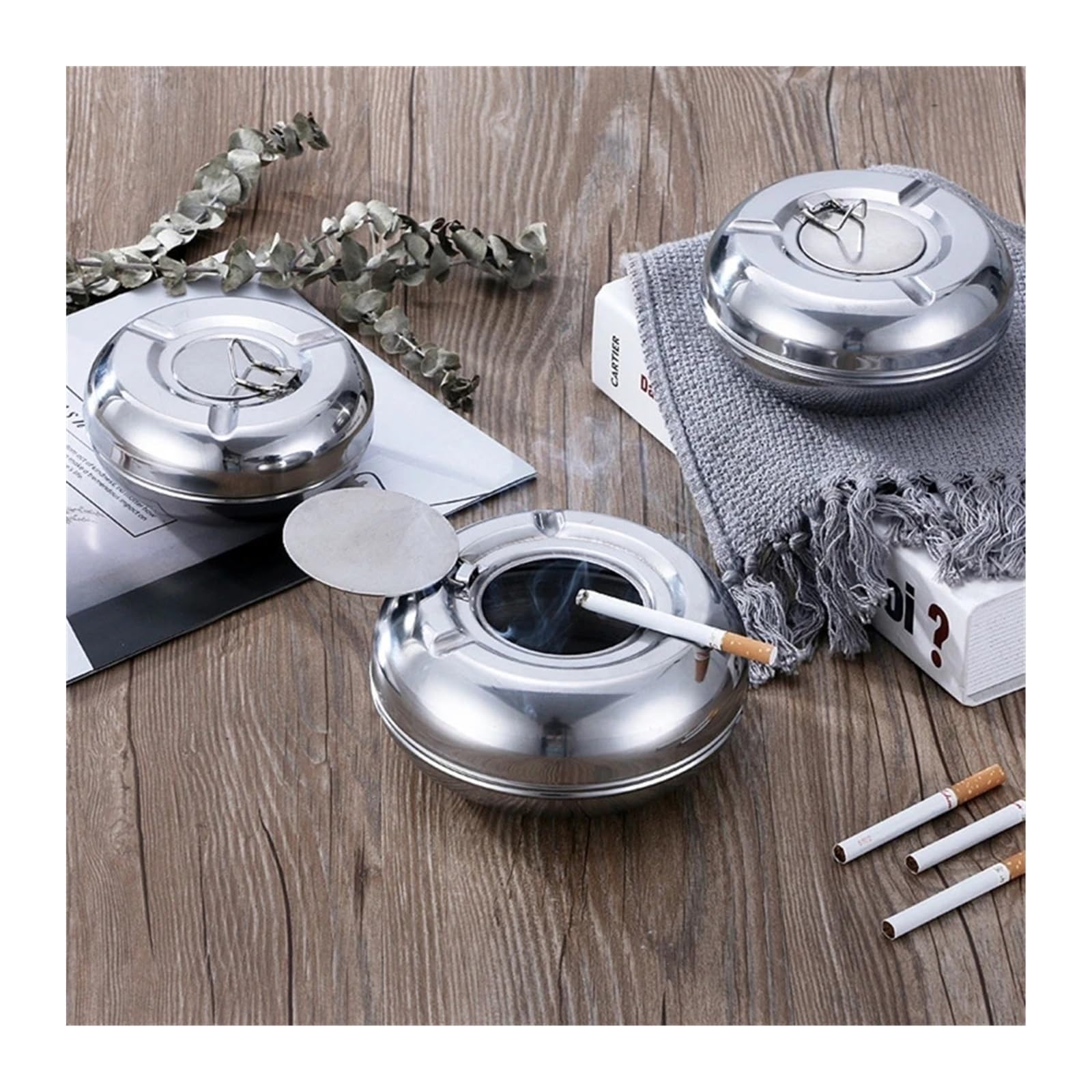 Posacenere Coccodrillo Con Coperchio - Resina, Grigio Con Pois, Per Esterno - Foto 11