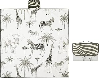 51“Baby Splat Mat for Under high Chair, N0N-Slip Splash Mat,Baby Washable Spill mat,Waterproof Washable Cloth for Arts/Crafts,Playtime Mats for Kids,Floors or Tables.Reusable Fabric (51”×51”)/Safari