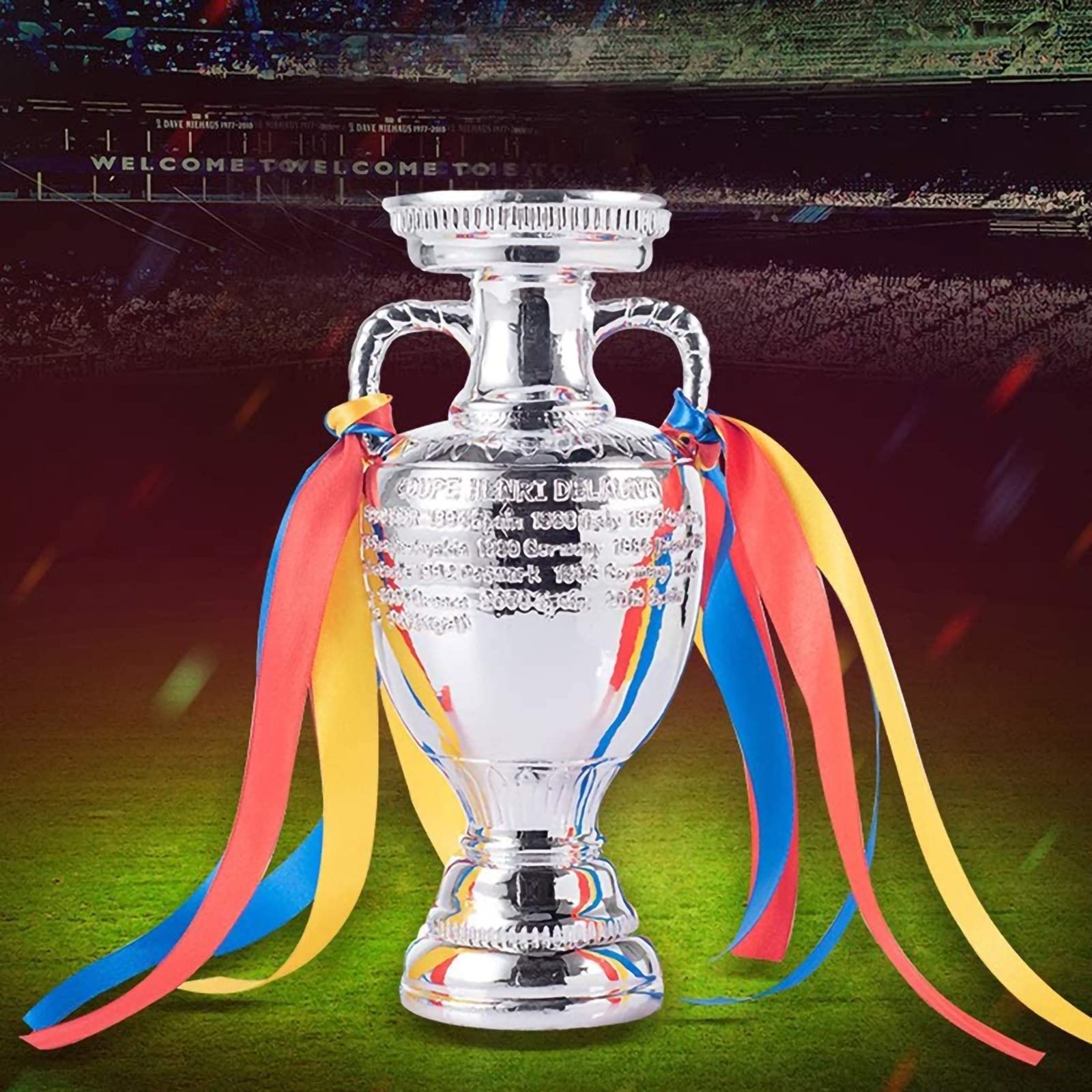 Fußball-Trophäen, Harz-Replika-Trophäen Der Fußball-Europameisterschaft, Trophäen des Europameister-Pokals Mit Luftschlangen, Dekorative Souvenirs Und Sammlerstücke Für Den Fußballsport,44cm