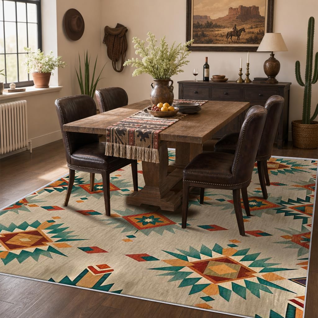 Tapis Azteque Salon Chambre Interieur Carré 200x200 cm