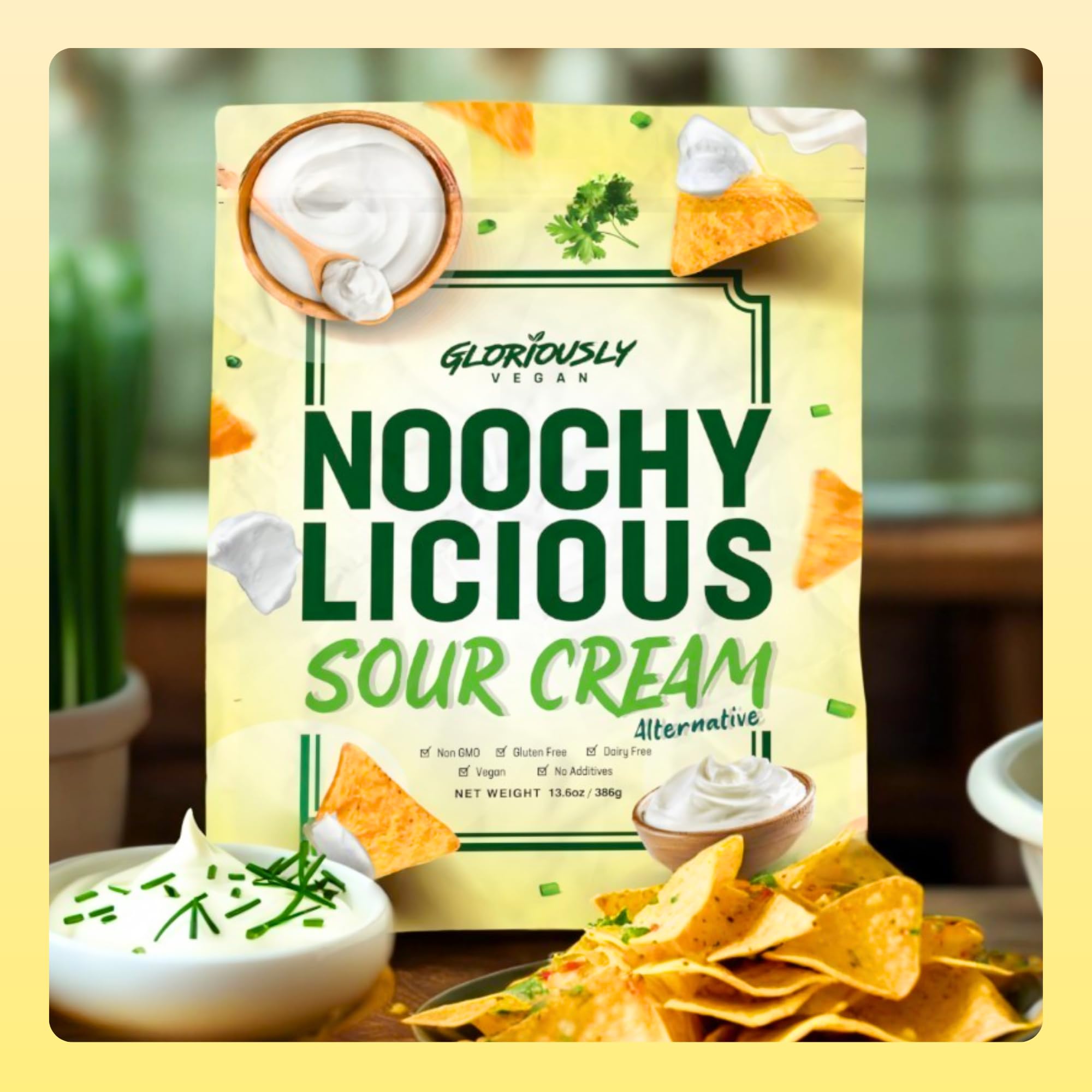 Gloriously Vegan NoochyLicious Sour Cream Powder Smooth Tangy Dairy-Free Plant-Based Seasoning Lactose-Free Gluten-Free Non-GMO Sour Cream Alternative for — view 3
